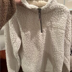 Dylan Cream Sherpa Half-Zip Pullover